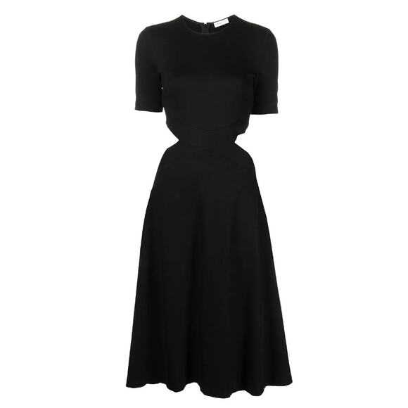 Rosetta Getty Cutout Stretch Jersey Midi Dress In Black - Picture 4 of 16